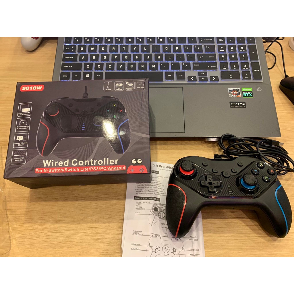 🎮Tay cầm chơi game S818 dây dài 2,2m🎮 GamePad có RUNG CỰC MẠNH - chơi game NHẠY - Chơi game đua xe | bắn súng | thể thao