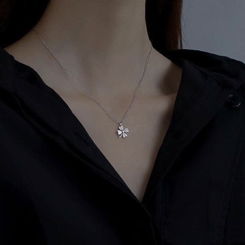 Dây chuyền cỏ bốn lá bạc ta - Dây chuyền cỏ 4 lá bạc ta - Vàng bạc Khải Khải