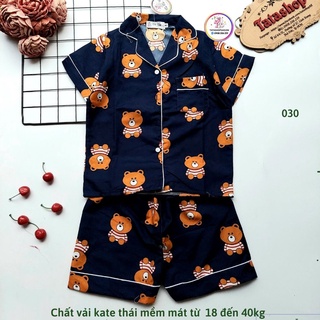 18-42kg - Bộ pijama đùi bé trai bé gái chất kate thái mềm mát 030