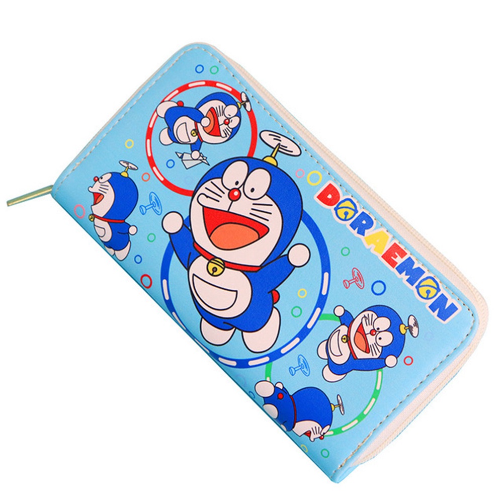 Ví da PU cầm tay in hình Doraemon cho nữ