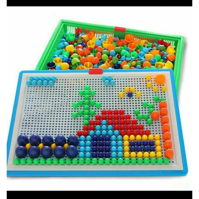 Cắm nấm sáng tạo tăng tập trung chú ý cho bé