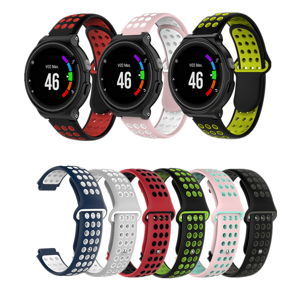 Dây Đeo Silicon Hai Màu Cho Đồng Hồ Thông Minh Garmin Forerunner 230 / 235 / 620 / 630 / 735 / Approach S20 / S5 / S6