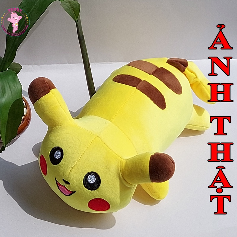 Gấu Bông Pikachu Dáng Nằm Size 40Cm Hàng Cao Cấp Xuất Dư Siêu Thị