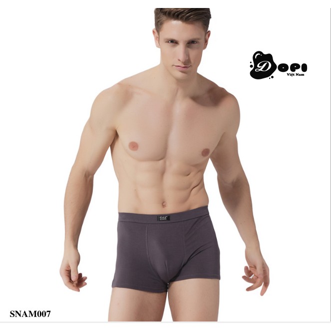 [Hộp 4 quần] Quần lót nam boxer SNAM007 sịp đùi nam cao cấp trơn