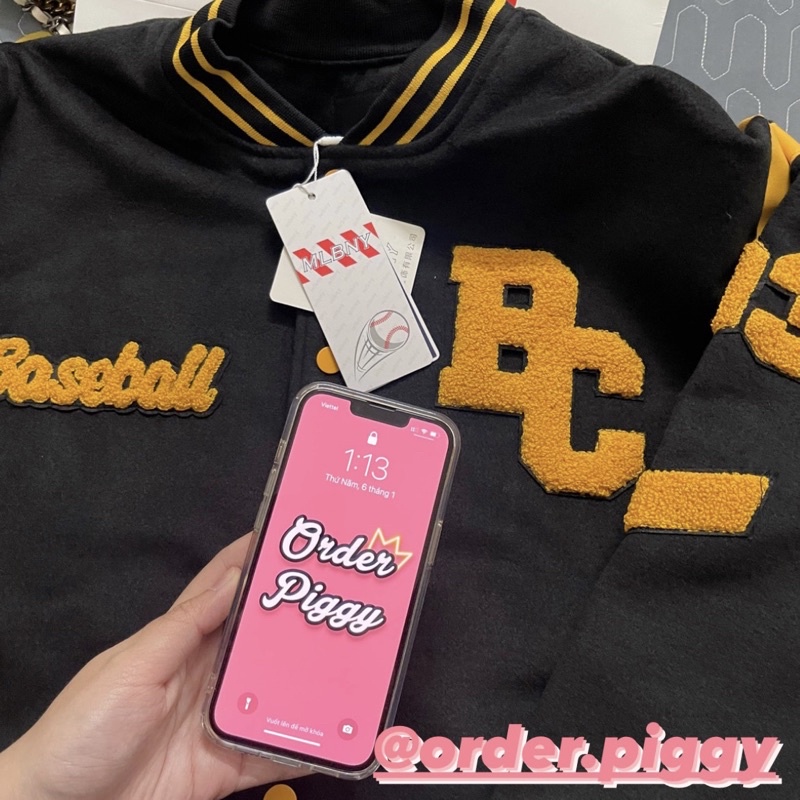 Áo Khoác MLBNY Jacket Baseball Nỉ - Chính Hãng