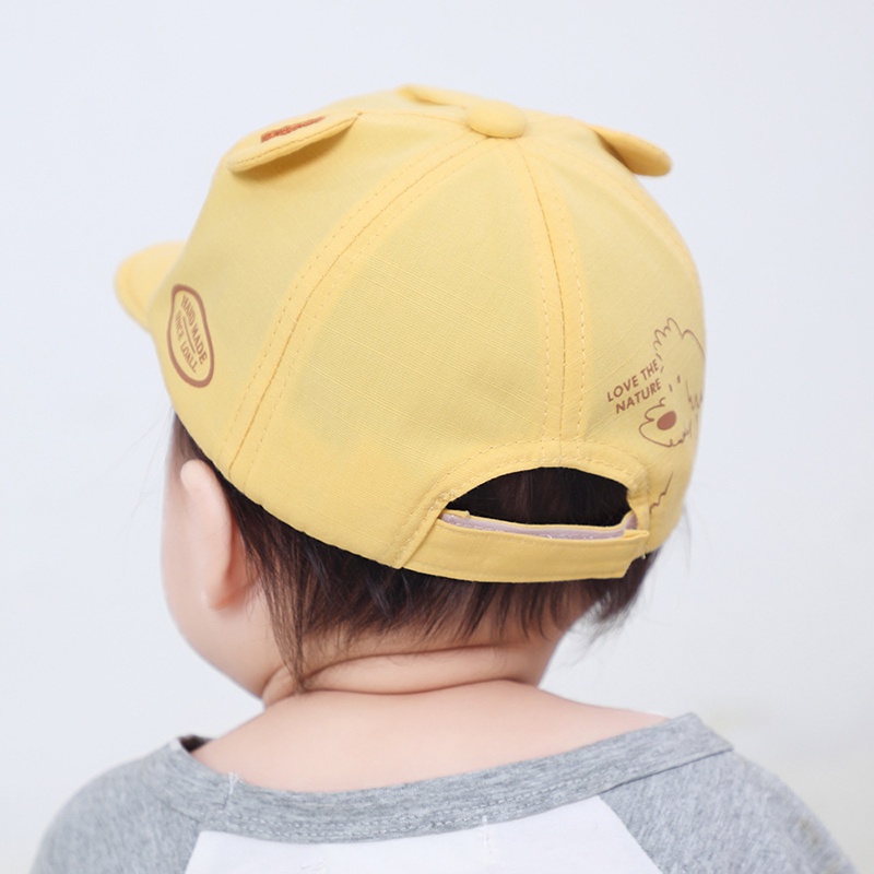 Mũ lưỡi trai vải cotton mềm mại có thể điều chỉnh thời trang xuân hè dễ thương cho bé sơ sinh