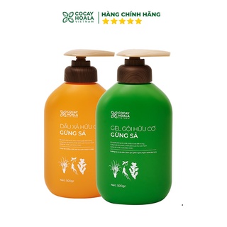 Combo dầu gội xả hữu cơ gừng sả cocayhoala - giảm bết dầu - ngăn gàu ngứa - 1000gr