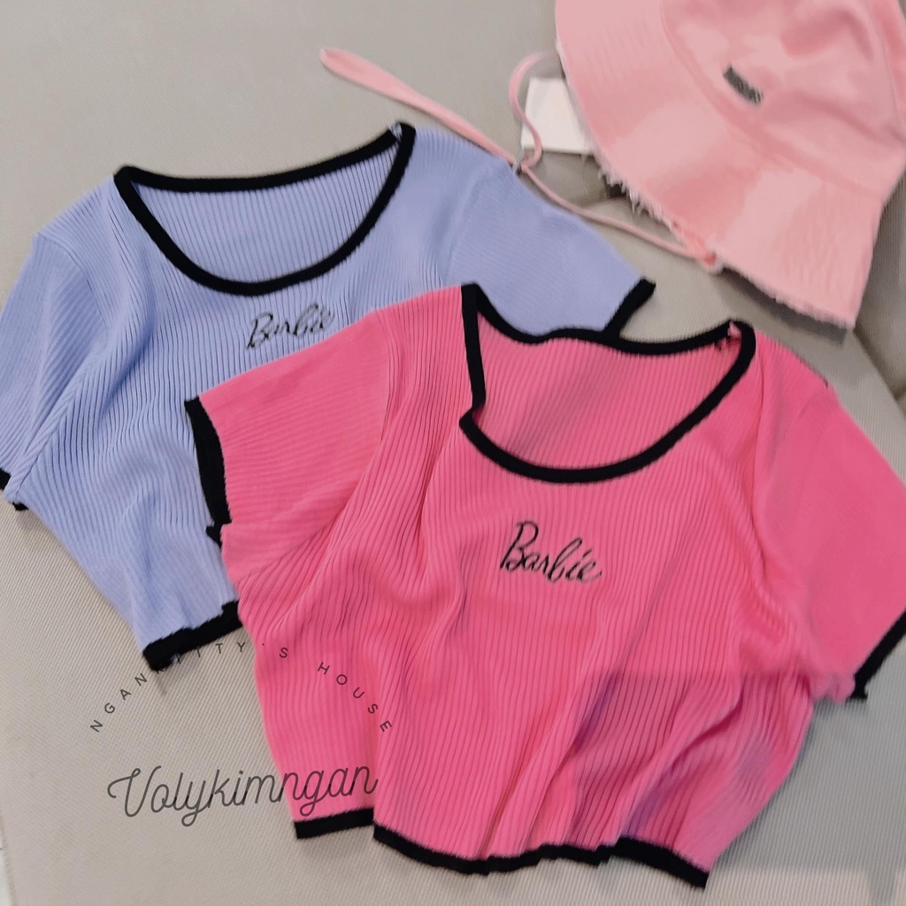 Áo croptop barbie viền TL