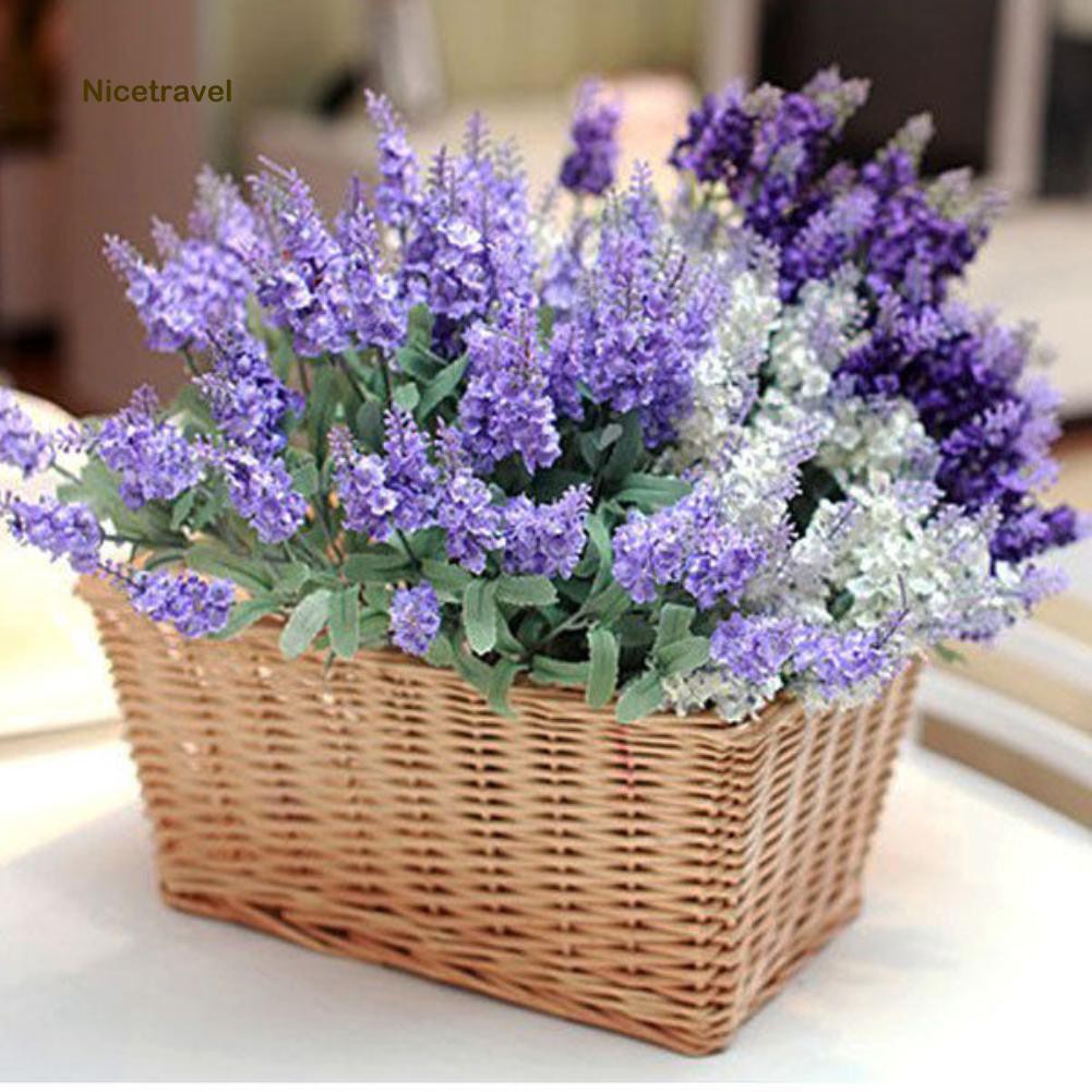 Bó hoa giả 10 cành hoa Lavender trang trí nhà cửa