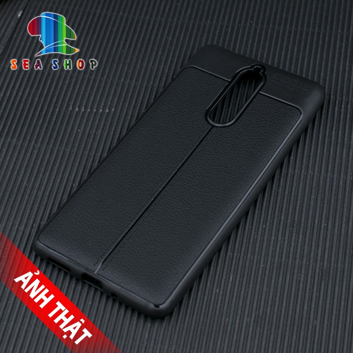 Ốp Nokia 8, 8.1 vân da loại - Nhựa dẻo - Vân da - Chống trơn trượt
