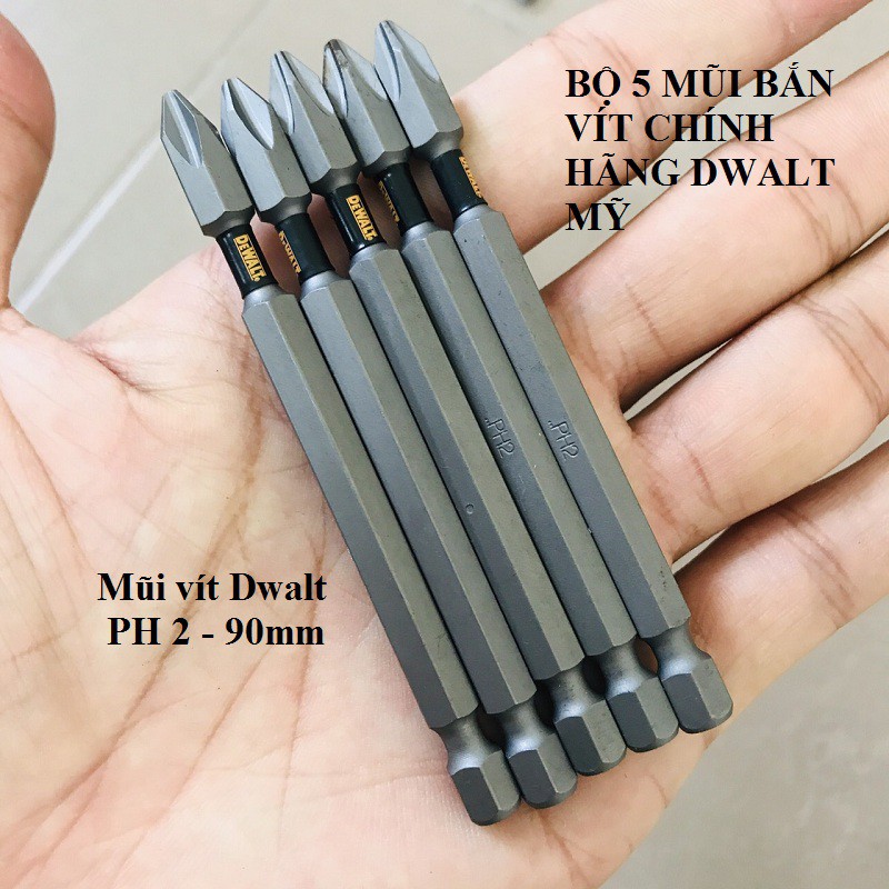 BỘ 5 MŨI BẮN VÍT DWALT NHẬP DÀI 9CM - Ph2