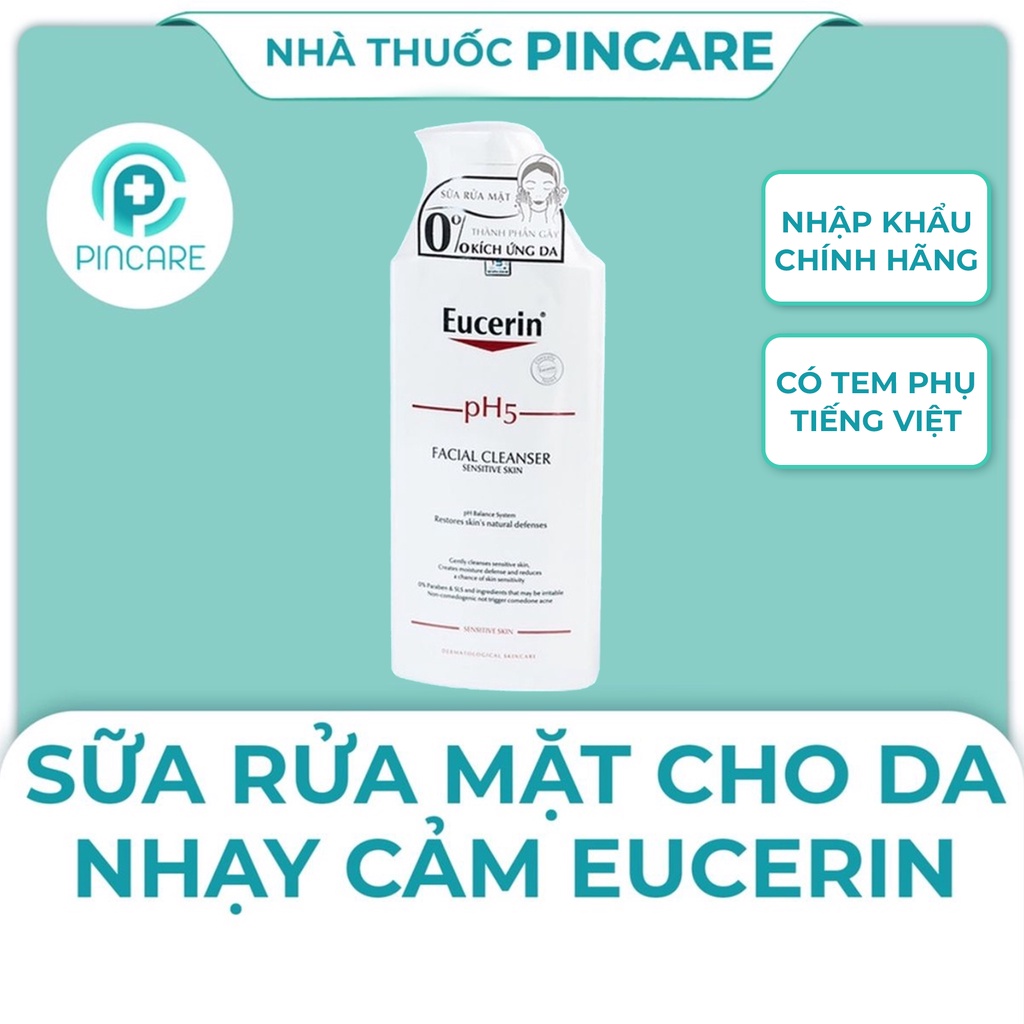 Sữa Rửa Mặt Eucerin PH5 Facial Cleanser Dịu Nhẹ Cho Da Nhạy Cảm (400ml) - Hàng Chính Hãng - Nhà Thuốc PinCare