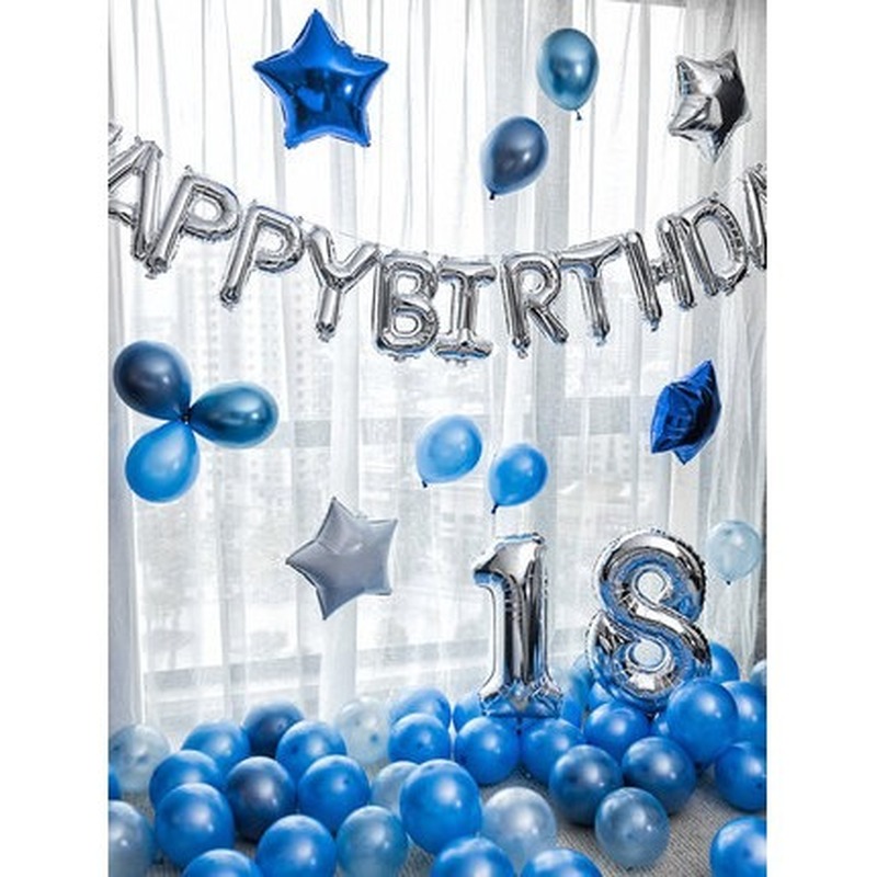 Bộ 13 bong bóng lá nhôm 16 inch hình chữ Happy Birthday nhiều màu sắc cho người lớn