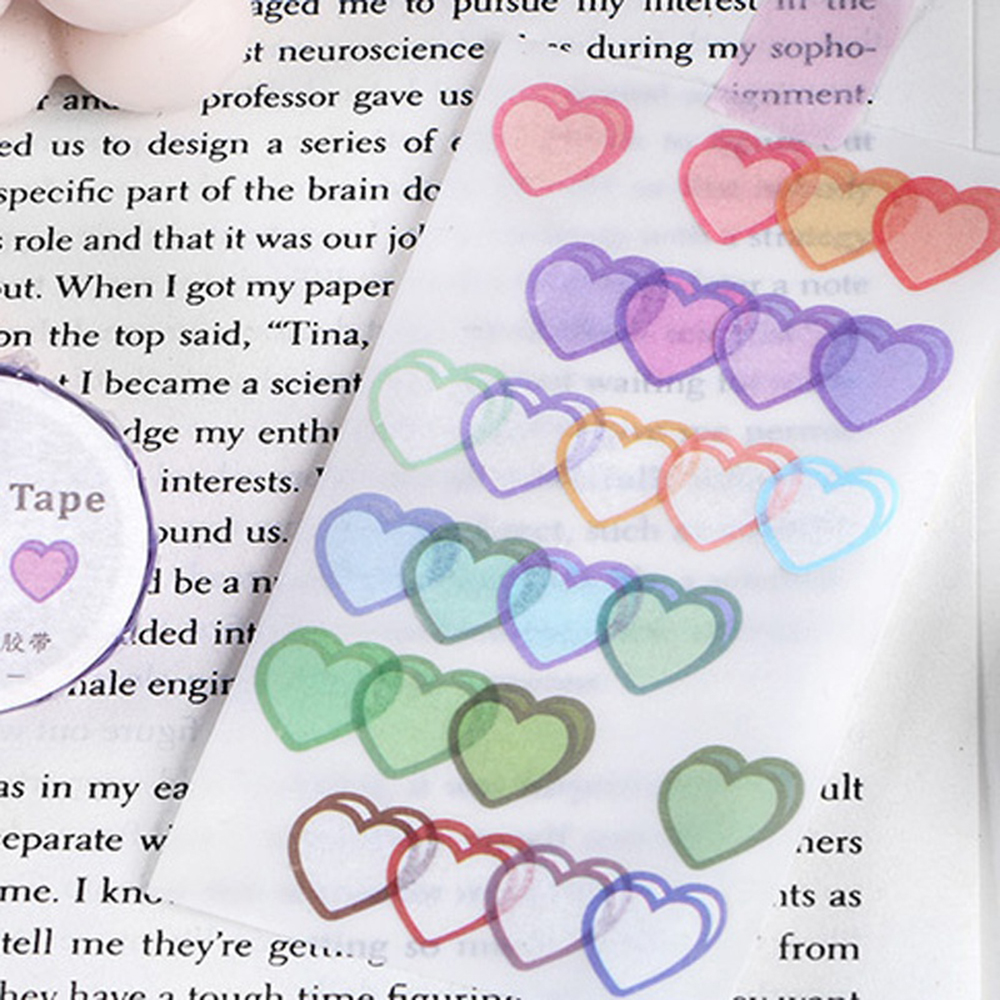 Cuộn 100 Miếng Dán Dùng Trang Trí Hình Trái Tim