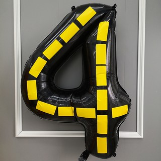 Bong Bóng Lá Nhôm Màu Đen + yelloow Kỹ Thuật Số 40inch Trang Trí Tiệc Sinh Nhật / Tiệc Tùng