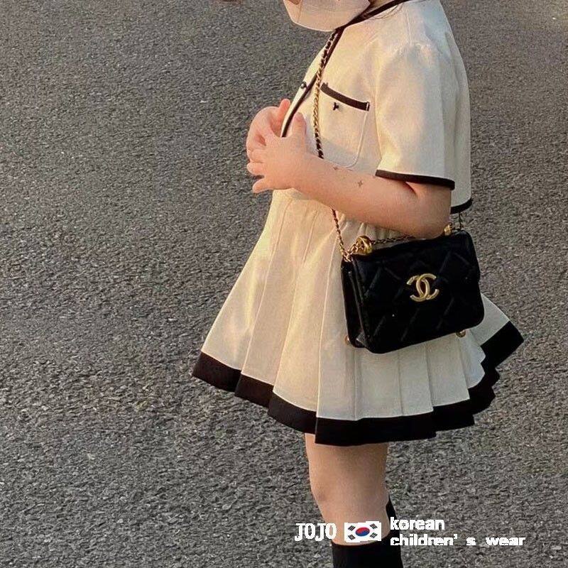 Bộ Áo Sơ Mi + Chân Váy Thời Trang Mùa Hè Hàn Quốc Cho Bé Gái