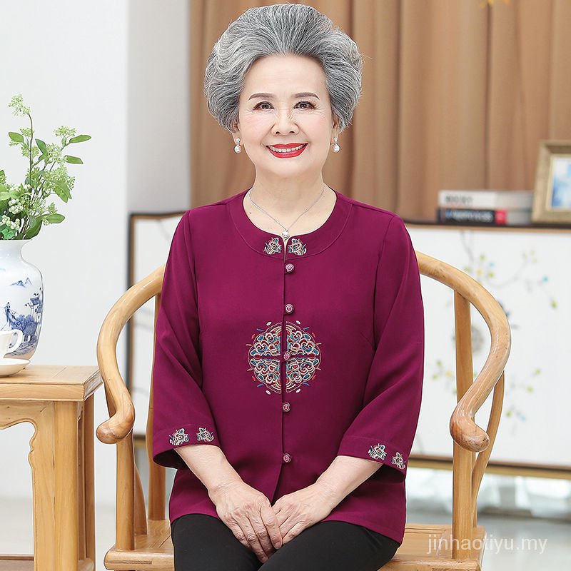 Áo Sơ Mi Mỏng Thời Trang Xuân Hè Cho Phụ Nữ Trung Niên 60-70 - 80 Tuổi