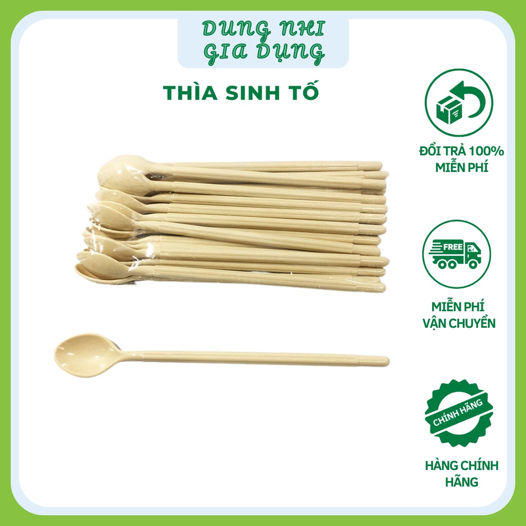 Muỗng Nhựa Sinh Tố SongLong Cán Dài Nhiều Màu Thìa Nhựa Ko Mùi Đảm Bảo An Toàn SET 10 CHIẾC