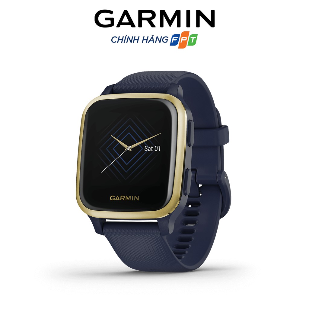 Đồng hồ thông minh Garmin Venu SQ Music, NFC, Phiên bản có âm nhạc (Xanh navy | Vàng sáng) - Chính hãng FPT