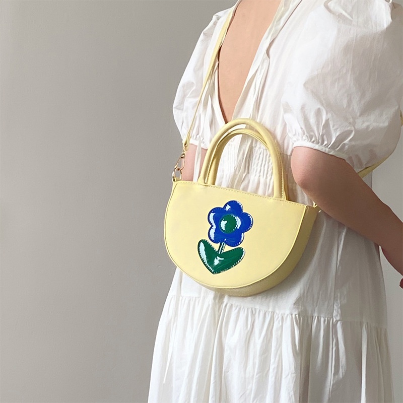 Túi Đeo Chéo Hình Bán Nguyệt Phối Màu Sắc Tương Phản Thời Trang Cho Nữ