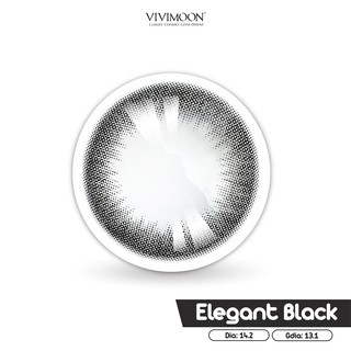 Kính Áp Tròng Màu Đen Thanh Lịch Hàn Quốc VIVIMOON -  Lens Cho Mắt Thở  Elegant Black 13.1mm
