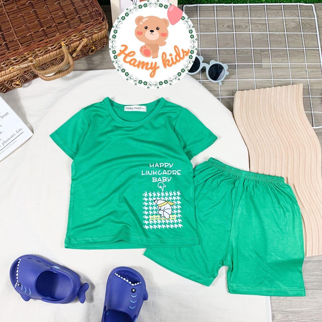 Đồ Bộ Minky Mom Chính Hãng Tay Ngắn Vải Thun Lạnh Cho Bé Trai Bé Gái Từ 0-5 Tuổi Dưới 20kg - Hamykids
