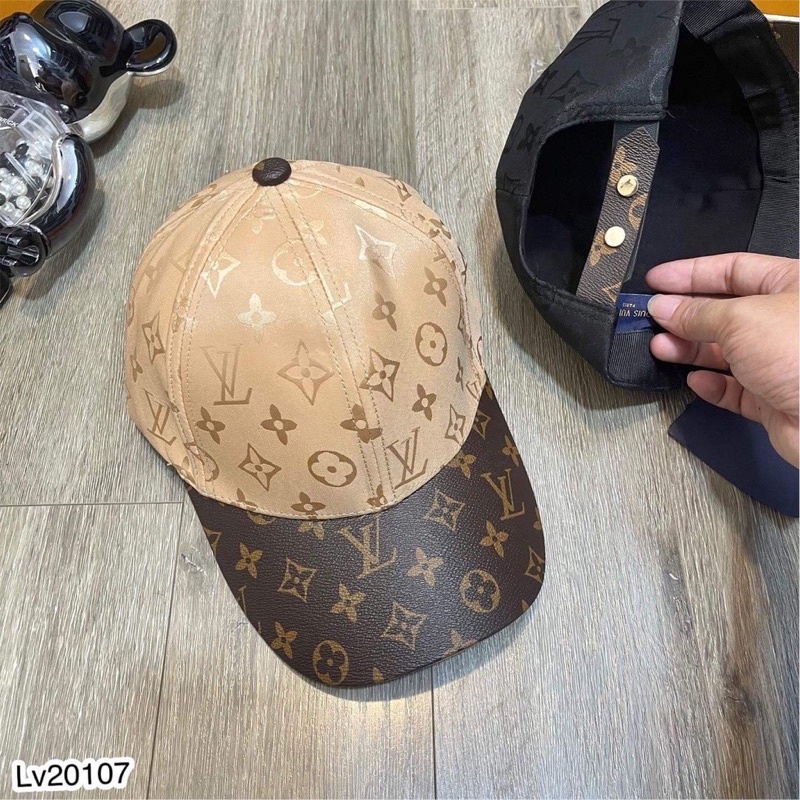 Mũ lv nam vải lụa dập vân lv, mũ lưỡi trai lv nam hàn Fullbox.