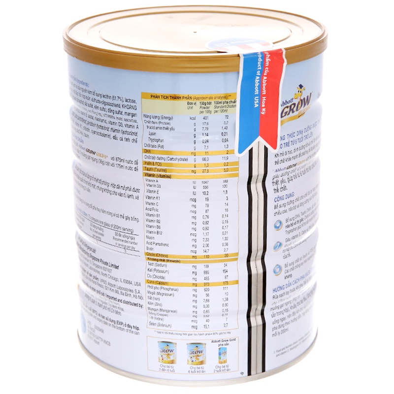 Sữa Bột Abbott Grow Gold 6+ (900g)