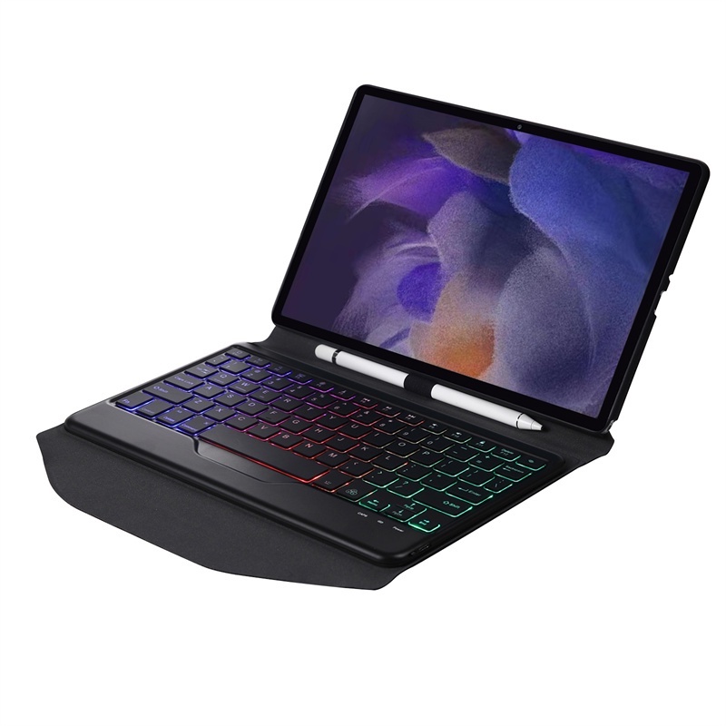 Bao Da Máy Tính Bảng Kèm Bàn Phím bluetooth 3.0 Có Đèn Nền Chữ s Cho samsung galaxy tab a8 2021 sm-J200 / x205 Giá Đỡ