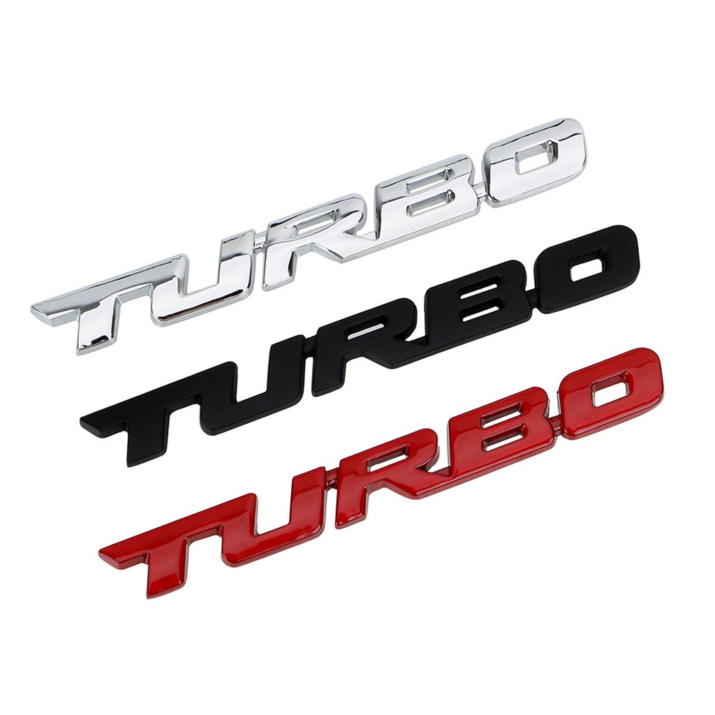 Logo Chữ Kim Loại TURBO 3D Trang Trí Xe Hơi Ô Tô (nhiều màu)