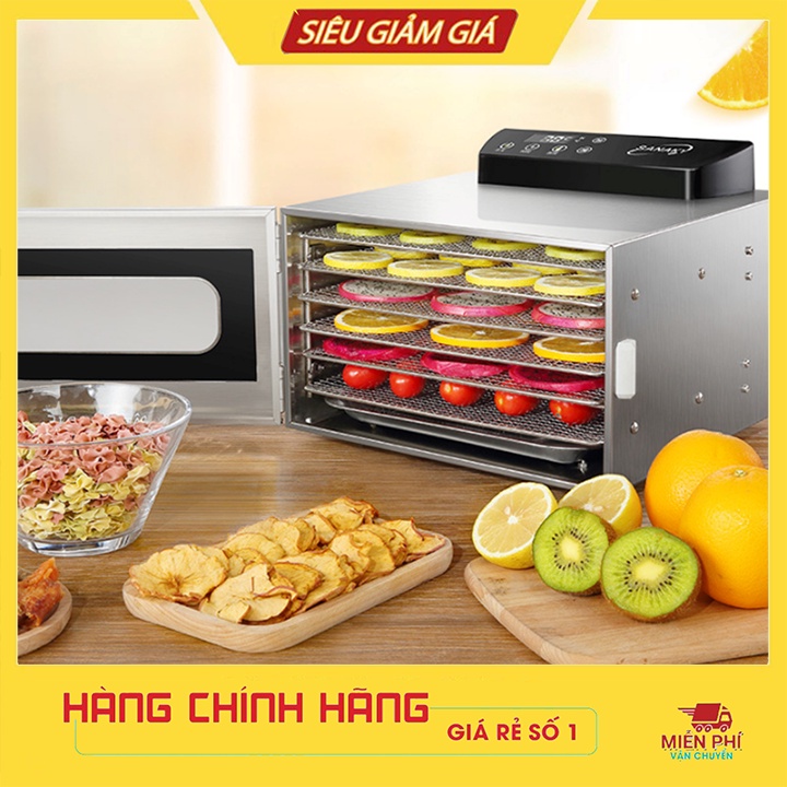 Máy sấy hoa quả thực phẩm trái cây 6 tầng inox cao cấp