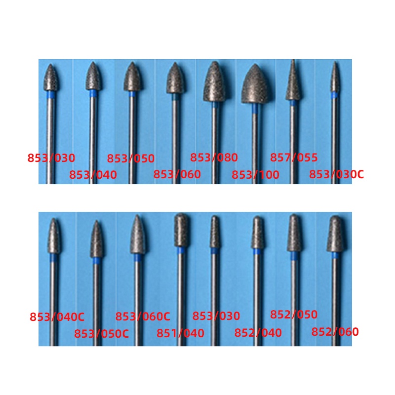 Set 3 Mũi Khoan Kim Cương Đánh Bóng Móng Tay Răng Miệng 2.35mm