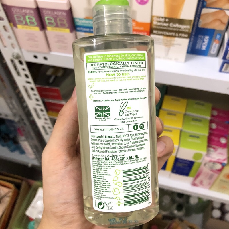 Nước tẩy trang FREESHIP Nước tẩy trang Simple Kind to Skin Micellar Cleansing Water