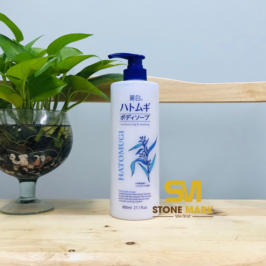 Sữa tắm ý dĩ dưỡng ẩm trắng da Hatomugi Moisturizing Washing 800ml | BigBuy360 - bigbuy360.vn