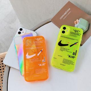 Dạo Phố Huỳnh Quang Trong Suốt Xanh Cam Vỡ Móc Không Khí Trong Suốt Ốp Lưng Điện Thoại Thích Hợp Cho i11 i11Pro iPhoneXR Xsmax 8Plus 7P Vỏ Bảo Vệ