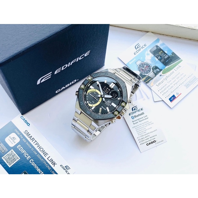 Đồng Hồ Casio | Edifice | Nam ECB-10DB-1ADF  | Dây Kim Loai | Chống Nước 100m | Kết Nối Điện Thoại