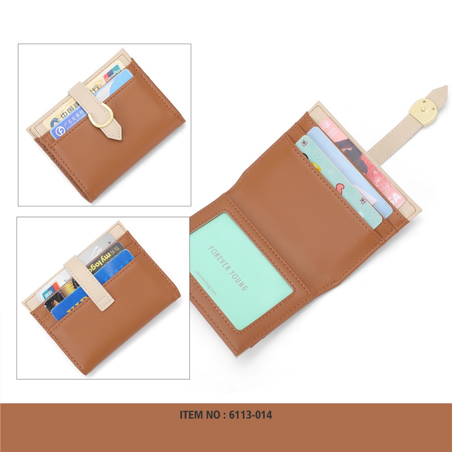 Ví nữ PERFECT FOR YOU 6113-014 dáng ngắn mini cầm tay gấp 2 nhỏ gọn da cao cấp cực đẹp