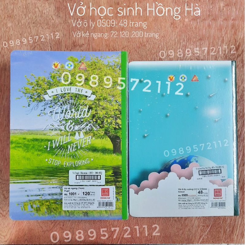 Vở học sinh Hồng Hà ô ly,kẻ ngang.