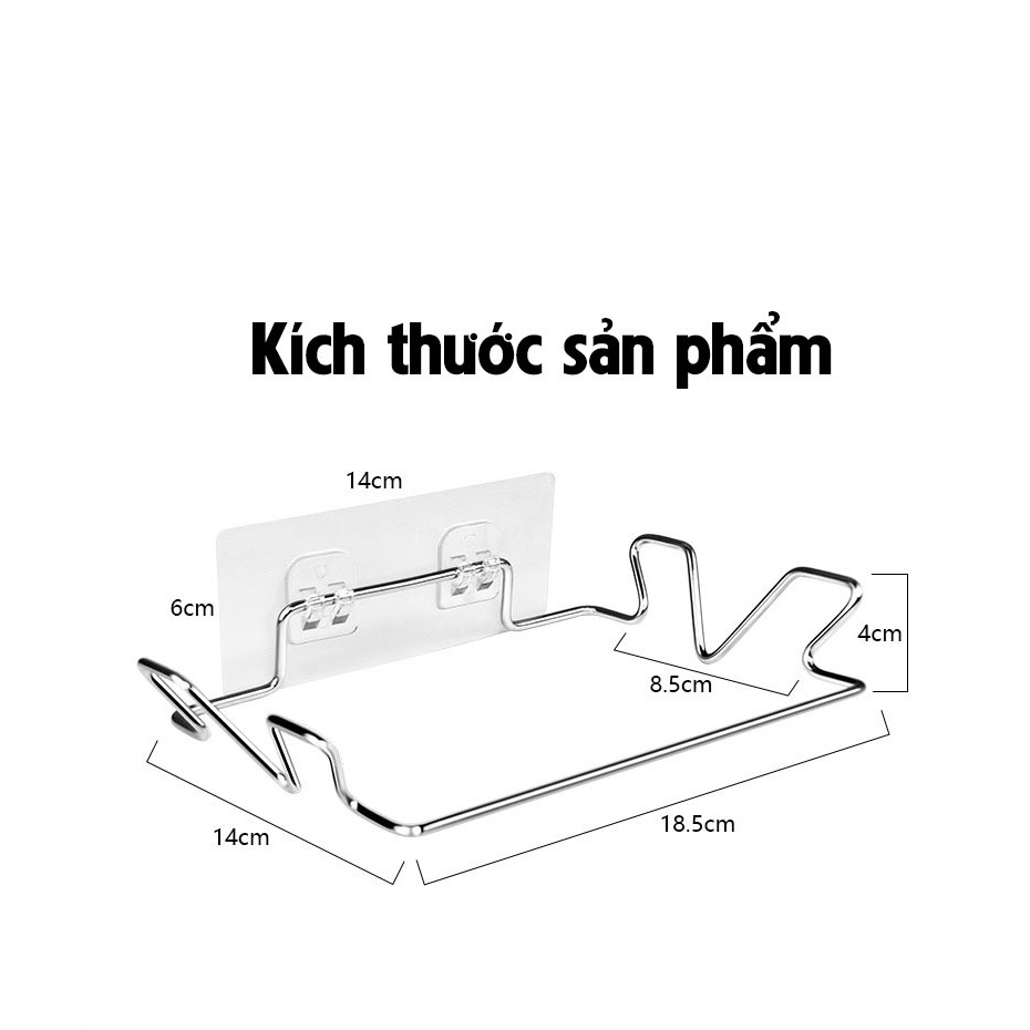 Giá treo túi đựng rác vật dụng INOX dán tường