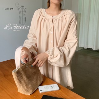 Váy sơ mi cổ tròn