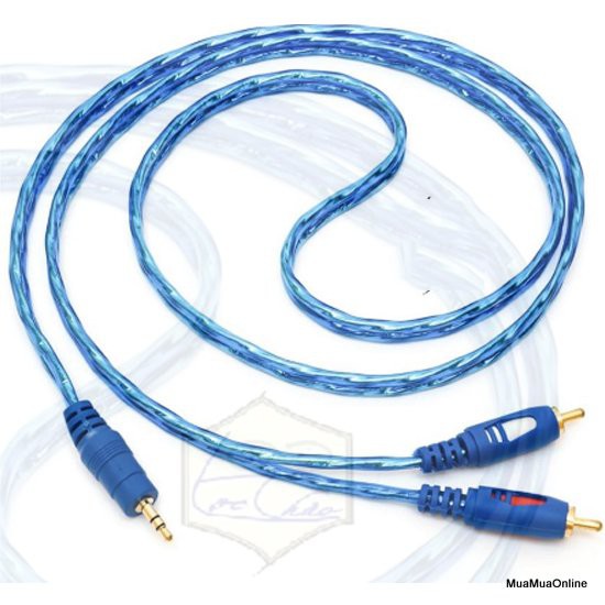 Dây Loa 1 Đầu 3.5 Ra 2 Đầu Av (Rca) Dài 1.5M Chống Nhiễu (Xanh)