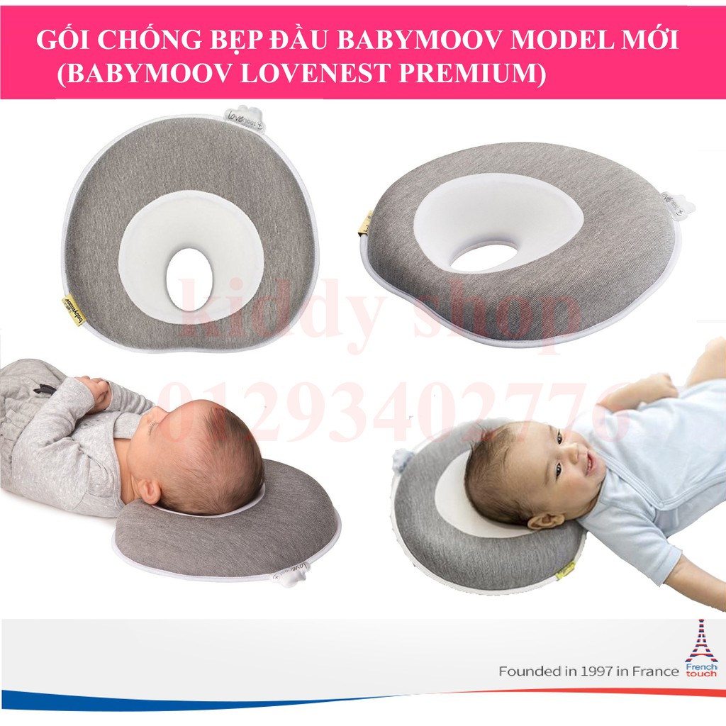 Siêu phẩm "Gối chống bẹp đầu BABYMOOV LOVENEST PREMIUM" ( Gối chống bẹp đầu MODEL MỚI)