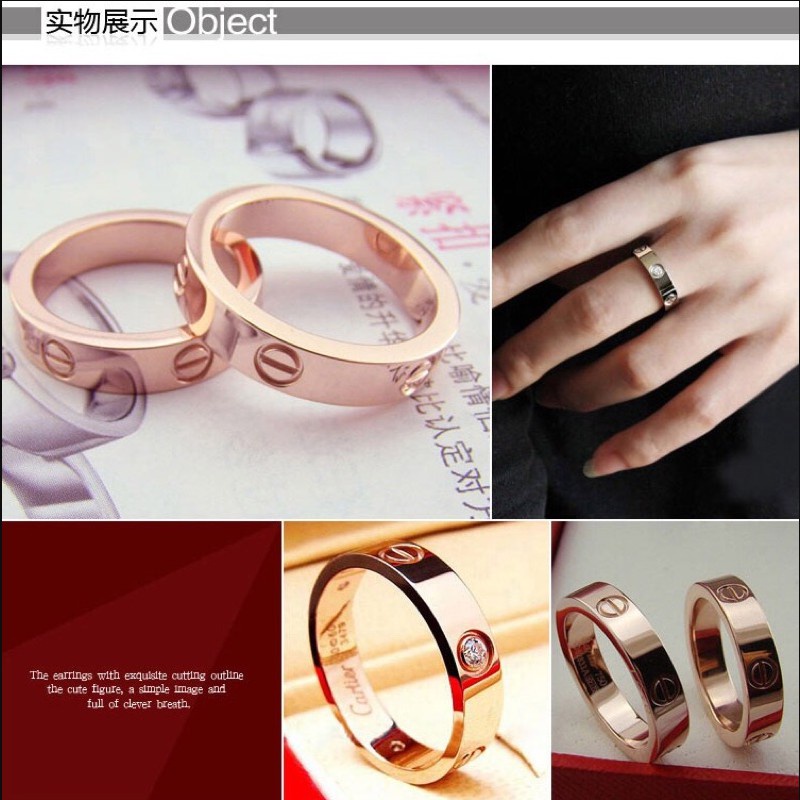 Nhẫn Thép Titan Đính Kim Cương Phong Cách Âu Mỹ Cổ Điển Thời Trang