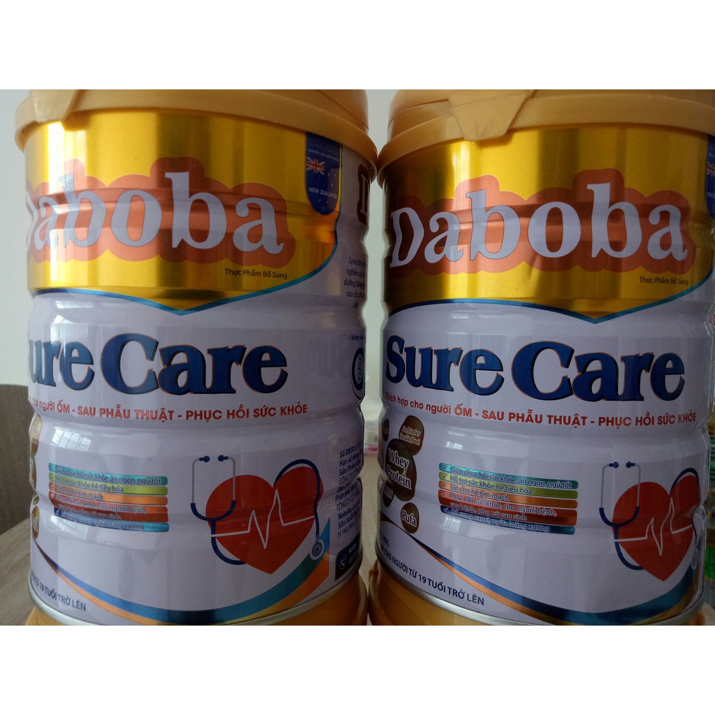 Sữa Daboba Sure Care 900g bổ sung dinh dưỡng cho người cao tuổi, phục hồi nhanh sức khỏe cho người bệnh