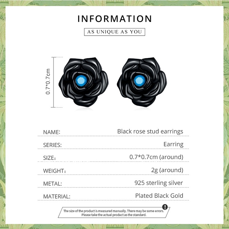 Bông tai Bamoer SCE1401 bằng bạc 925 hình hoa hồng xinh xắn