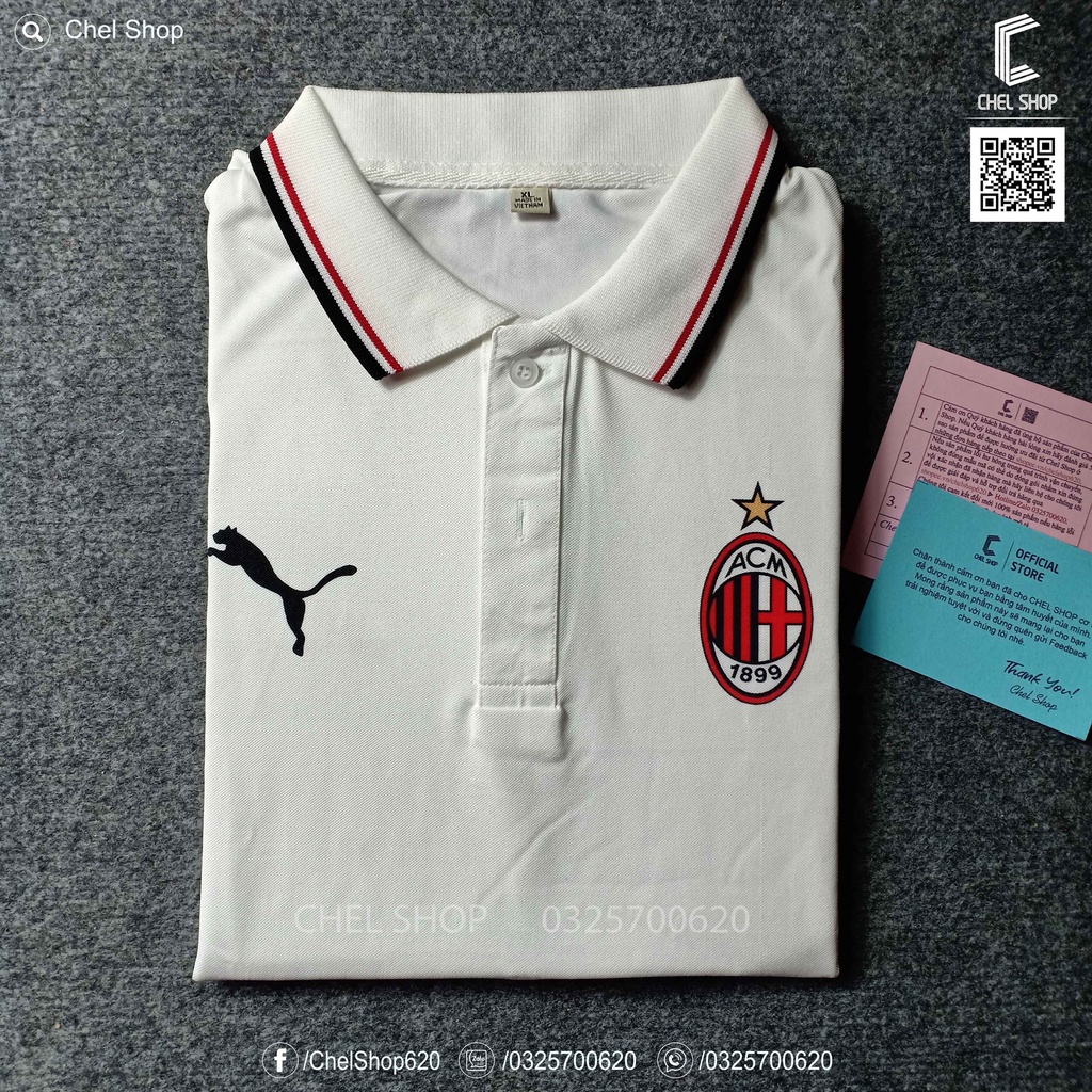 Áo polo 2V cao cấp AC Milan [ẢNH THẬT]