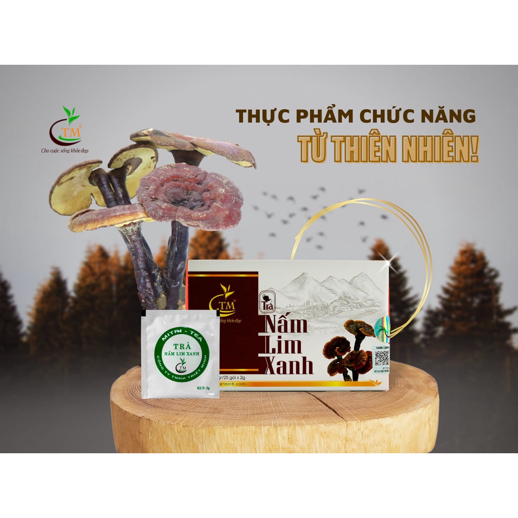 Trà Túi Lọc Nấm Lim Xanh Giải Độc Gan Và Bảo Vệ Gan 50Gram/ 25Gói /Hộp