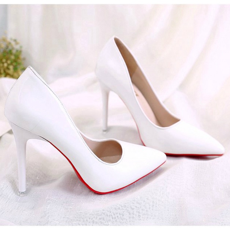 Giày Cao Gót 10cm Màu Đỏ Quyến Rũ Thoải Mái Thời Trang Cho Nữ