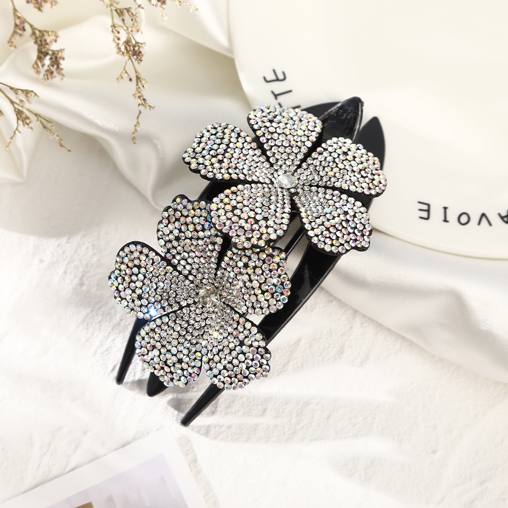 Kẹp tóc Haimeikang hình hoa đính đá nhiều màu sắc thời trang thanh lịch cho nữ