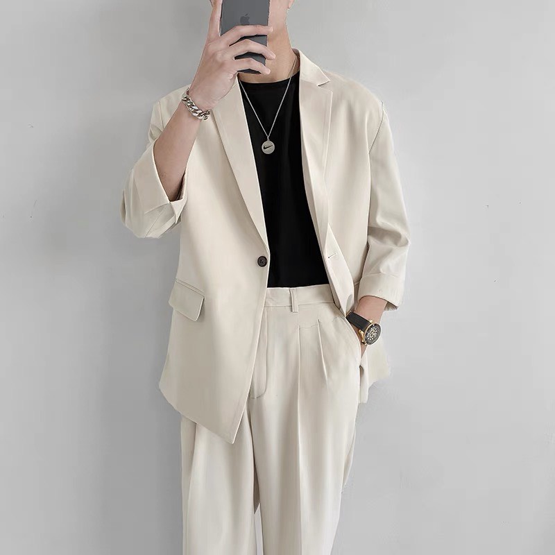 Áo khoác blazer nam-nữ 98WEAR form rộng hàn quốc 2 khuy 3 màu:đen,kem,ghi tối